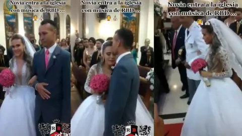 Novia llega al altar con canción de RBD