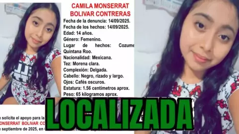 ¡Actualización! Localizan con vida a Camila Monserrat Bolívar Contreras, adolescente de 14 años desaparecida en Cozumel