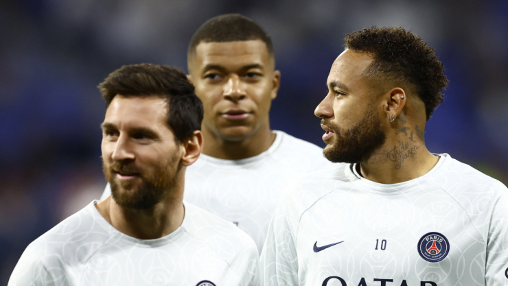 Messi, Mbappé y Neymar con el PSG