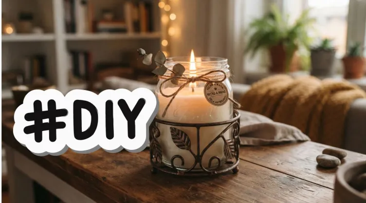 Cómo hacer un portavelas decorativo con frascos que tienes en casa