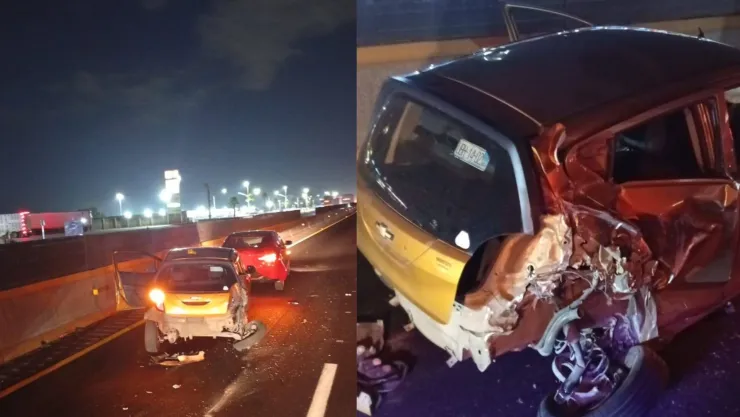 FOTOS: Auto quedó destrozado tras fuerte accidente sobre la autopista México-Puebla hoy; caos vial en Xoxtla