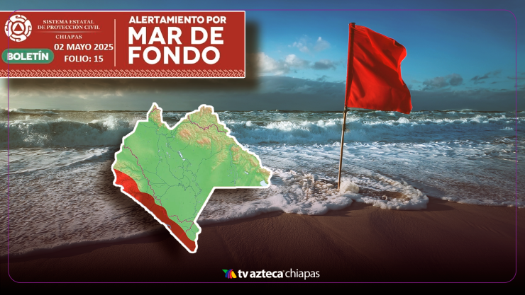 Oleaje elevado y corrientes peligrosas: alerta por Mar de Fondo en costas de Chiapas