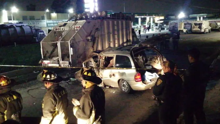 Accidente contenedor de basura Tulyehualco