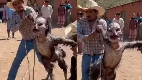 Pobladores capturan nahual