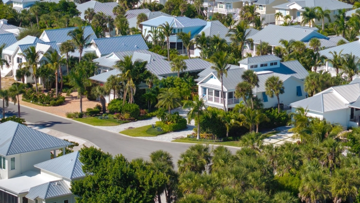 Vista aérea de viviendas en Florida