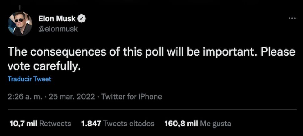 elon musk consecuencias encuesta twitter