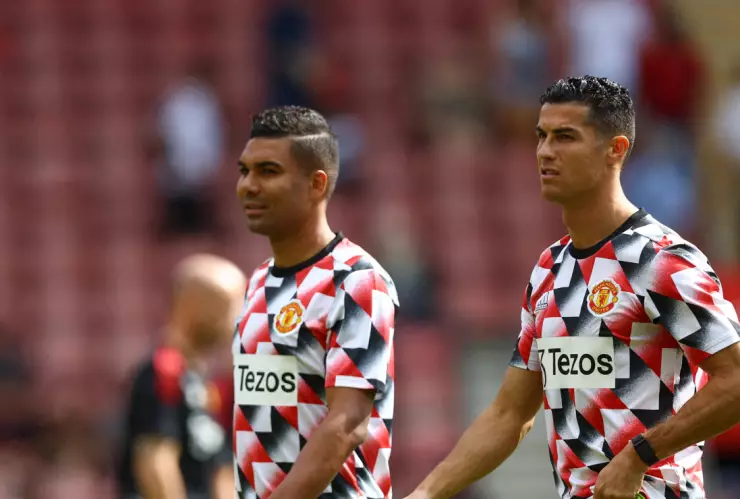 Casemiro y Cristiano Ronaldo en el Manchester United