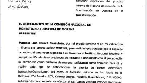 Marcelo Ebrard impugna proceso interno de Morena; pide reposición