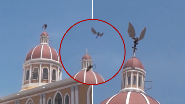 Captan gárgola en catedral de Nicaragua video desata miedo en redes sociales.png