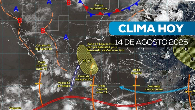 Clima hoy 14 de agosto de 2025: calor extremo en el norte