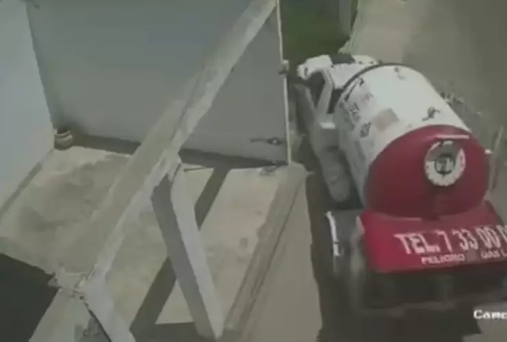 Gas butano se vuelca