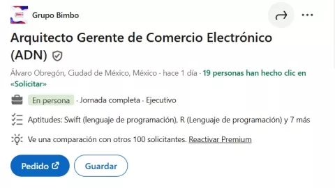 Oferta de trabajo en Grupo Bimbo 2025