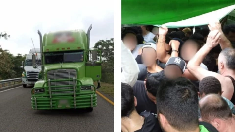 Migrantes Chiapas familias camion