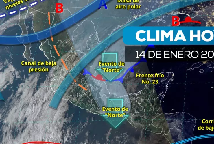 Clima hoy 14 de enero en México Frente frío 23 golpeará distintos estados
