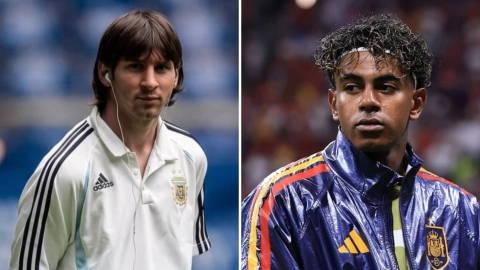 Lionel Messi y Lamine Yamal