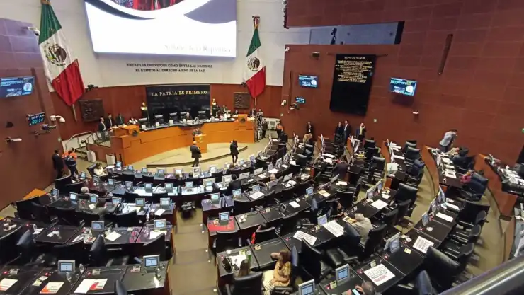 El pleno del Senado de la República en México, donde el 5 de diciembre aprobaron las Leyes secundarias Reforma Judicial.