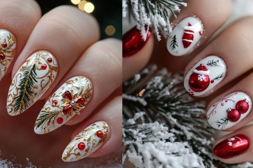 No importa cómo sean tus uñas: estos diseños de Navidad harán lucir tus manos como nunca.