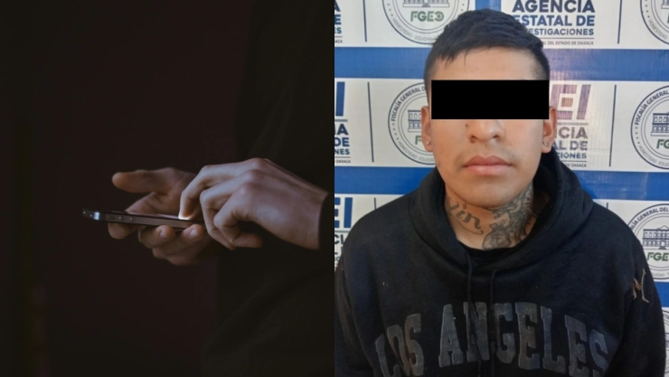 Foto de celular y de detenido en Oaxaca.