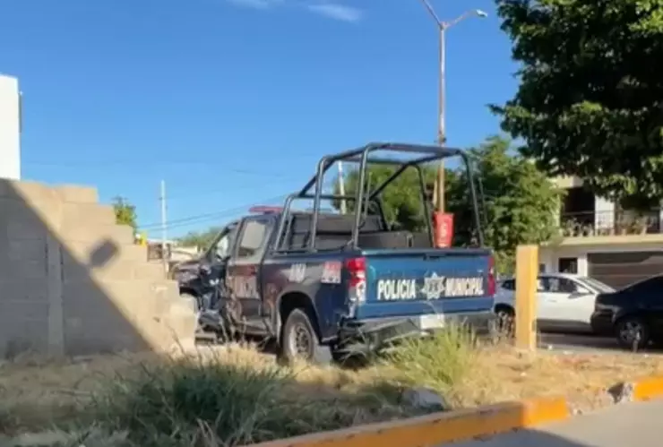 Choque de la Policía Municipal de Culiacán