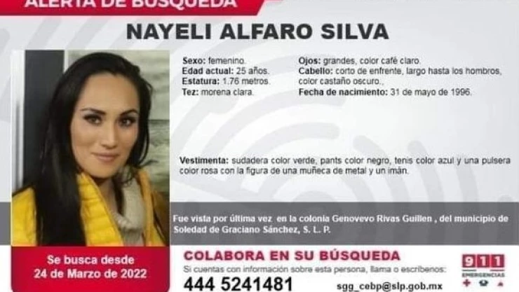 Nayeli Alfaro Silva desaparecida SLP