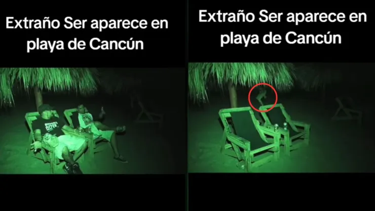 VIDEO | ¿Un demonio? Ser con forma humanoide es captado en una playa de Cancún