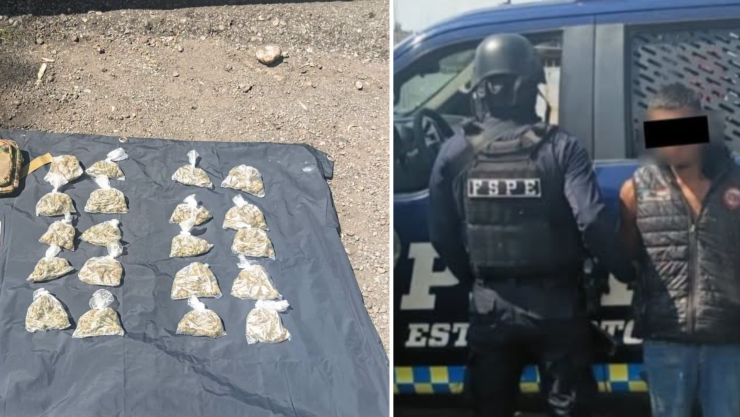 Detienen a hombre por cargamento en su mochila en Guanajuato
