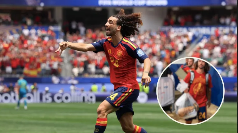 ¿Marc Cucurella llevó el trofeo del Mundial en una bolsa de basura? Esta es la historia REAL sobre su extraña bolsa de basura