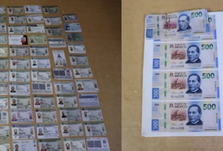 hombre con billetes falsos