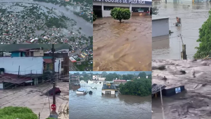 VIDEO: Lluvias torrenciales dejan casas y calles bajo el agua en Poza Rica, Veracruz