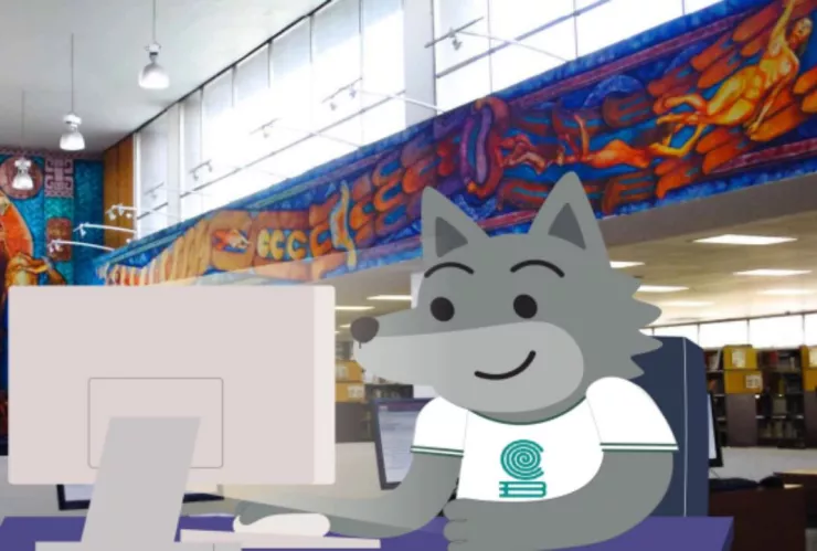 La mascota del Colegio de Bachilleres consultando las licenciaturas que no entran en el Pase UAM 2025.