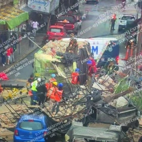 Una barda colapsó en la calle Allende 74, en el Centro Histórico de CDMX.