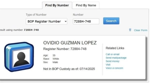 Hijo de “El Chapo” sale de la cárcel metropolitana de Chicago y entra a programa de testigos protegidos en EU tras declararse culpable de narcotráfico.