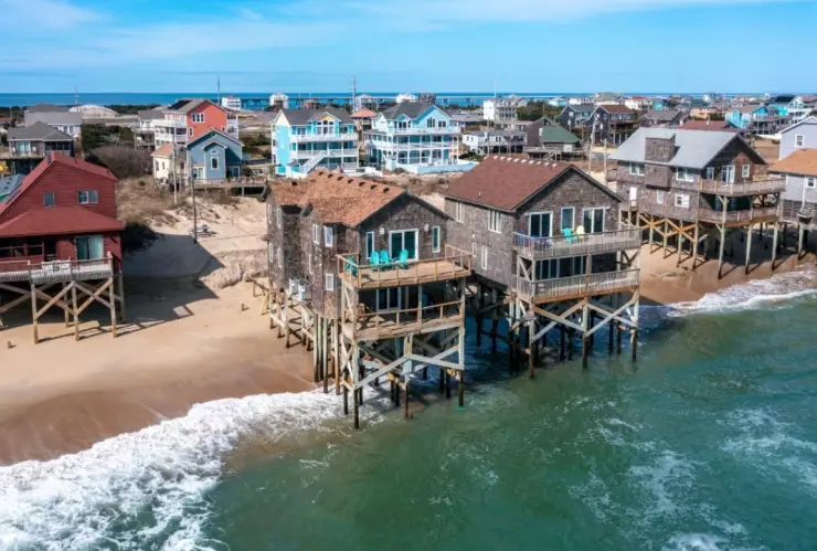 Se derrumban las casas en Rodanthe, Carolina del Norte