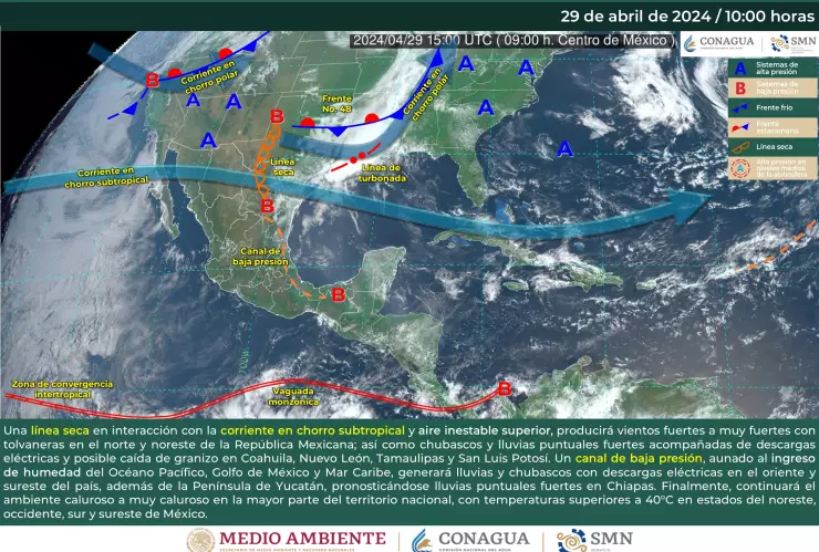 Los fenómenos climáticos que generarán estados con máximas de 5 grados en México