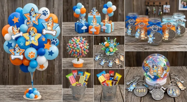 Centros de mesa Bluey cumpleaños