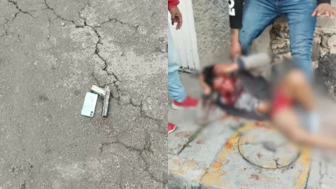 Ladrón intenta robar auto en Valle de Chalco, se le encasquilla el arma y vecinos lo golpean