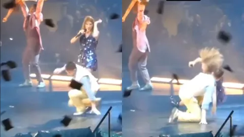 Taylor Swift sufre dolorosa caída en pleno concierto