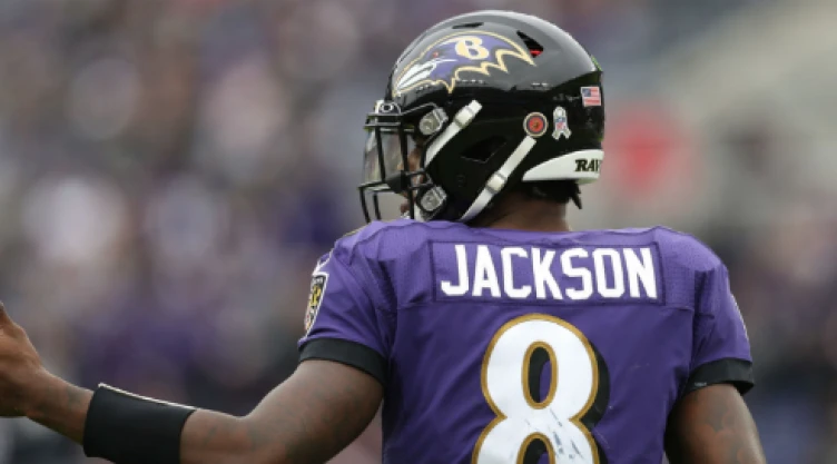Lamar Jackson, mariscal de campo de los Baltimore Ravens.