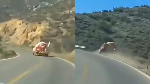 pipa gas LP cayó a un barranco