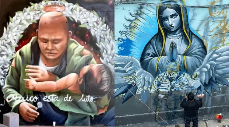 Crean murales en honor a la abuelita Alicia Matías.