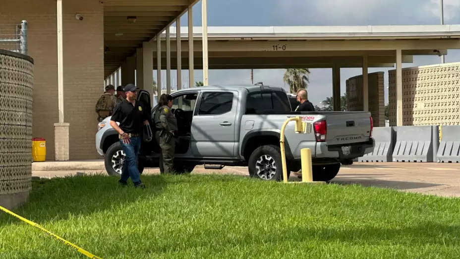 Escena de un tiroteo en una instalación de la Patrulla Fronteriza en Texas.