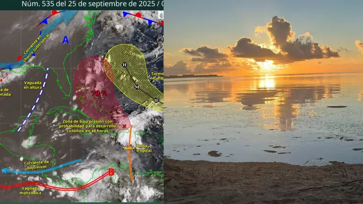 Clima: Canal de baja presión mantendrá cielo nublado en Cancún y Quintana Roo HOY 25 de septiembre