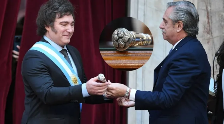 El detalle del bastón de mando de Milei que causó gran polémica