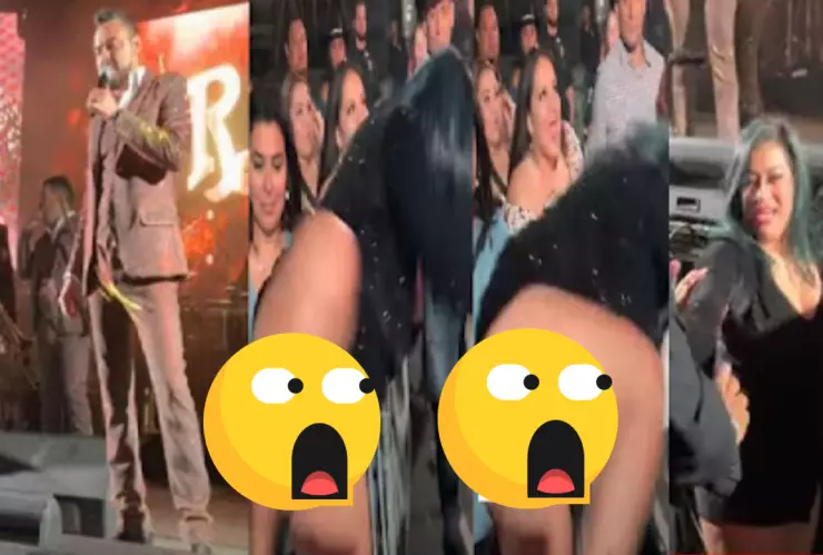 Mujer protagoniza descuido al subir al escenario junto El Recodo