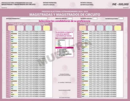 Boleta para magistrados