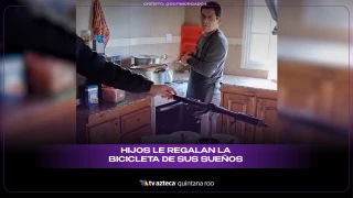 Hijos le regalan la bicicleta de sus sueños y lo emocionan hasta las lágrimas