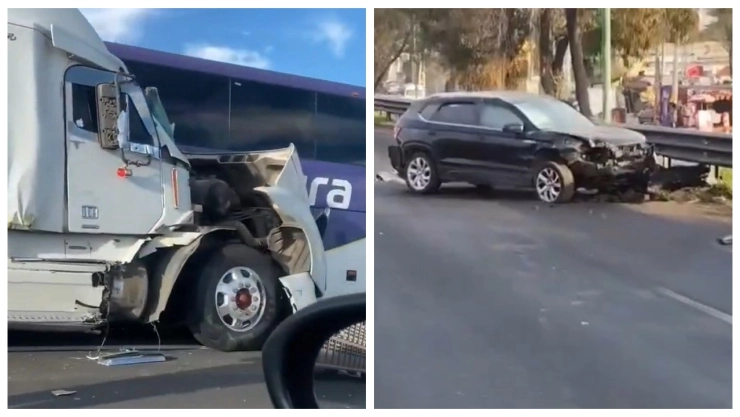 Caos vial en la México- Querétaro: Aparatosos choques hoy 17 de diciembre