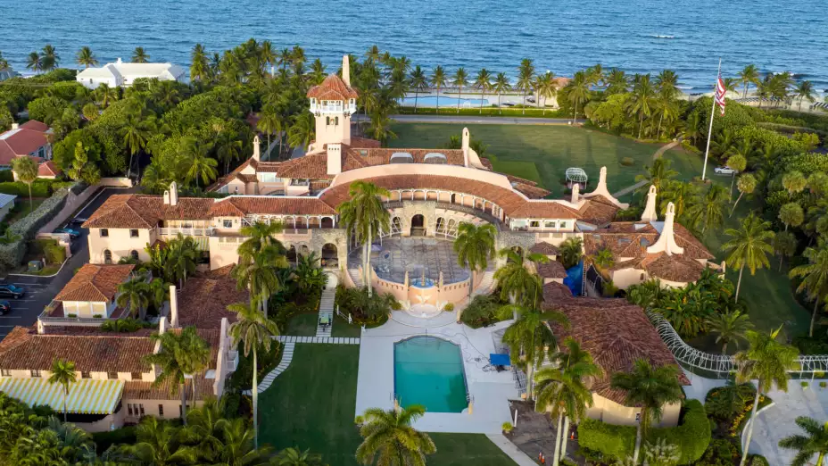Vista aérea de la finca Mar-a-Lago de Donald Trump, en Palm Beach, Florida