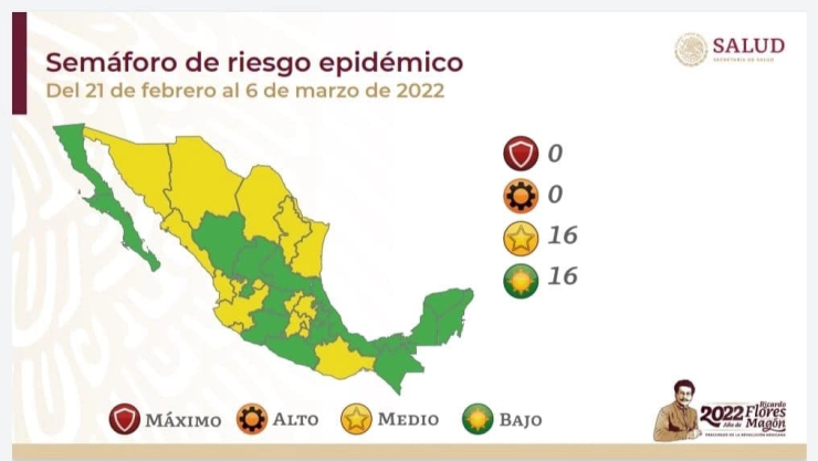 Semáforo COVID-19: 16 estados en verde
