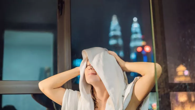 bañarse en la noche